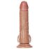 RealRock - zuignap dildo met ballen - 15,5cm (donker natuur)