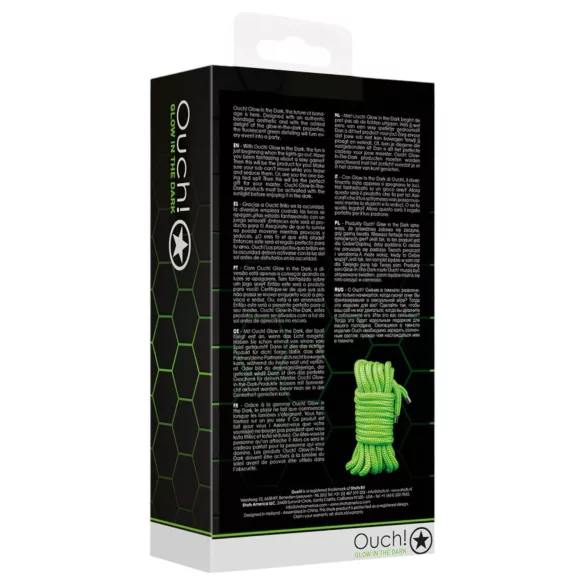Ouch! - bondage touw - glow in the dark - 10 meter - groen