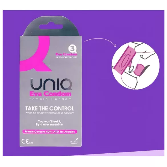 Uniq Eva - latexvrije vrouwencondooms - 3 stuks