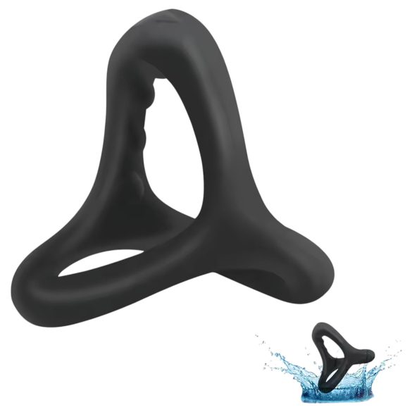 Penisring en teeltring - met ribbels - zwart