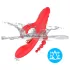 Bestoy - Vibrator met 3 armen en tong - Rood