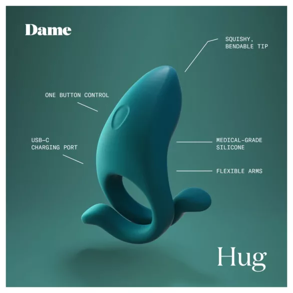 Dame Hug - verstelbare vibrerende penisring (groen)