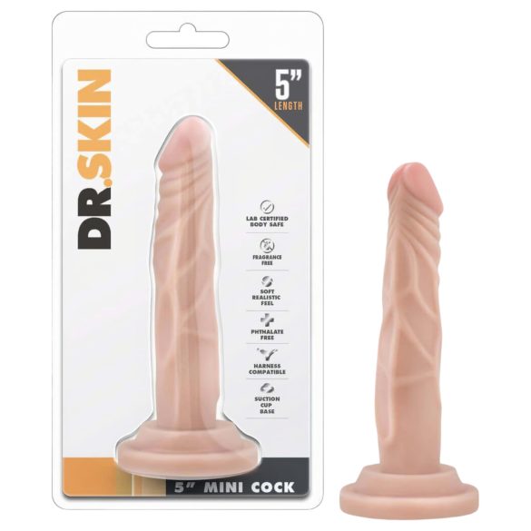 Dr. Skin 5 - realistische dildo met zuignap - huidkleur - 14,5 cm