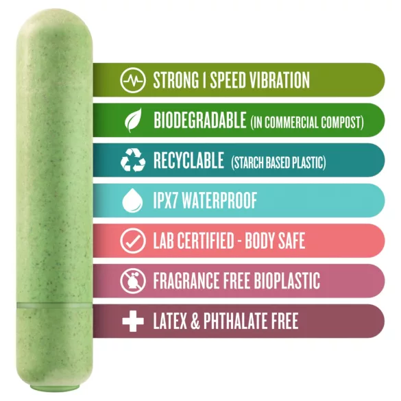 Gaia Eco M - vibrator - milieuvriendelijk - groen - medium