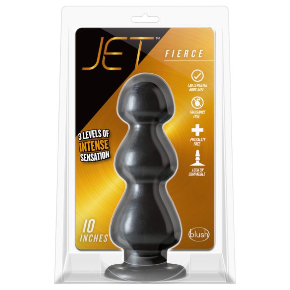 Blush Jet - dildo met zuignap - ribbels - zwart