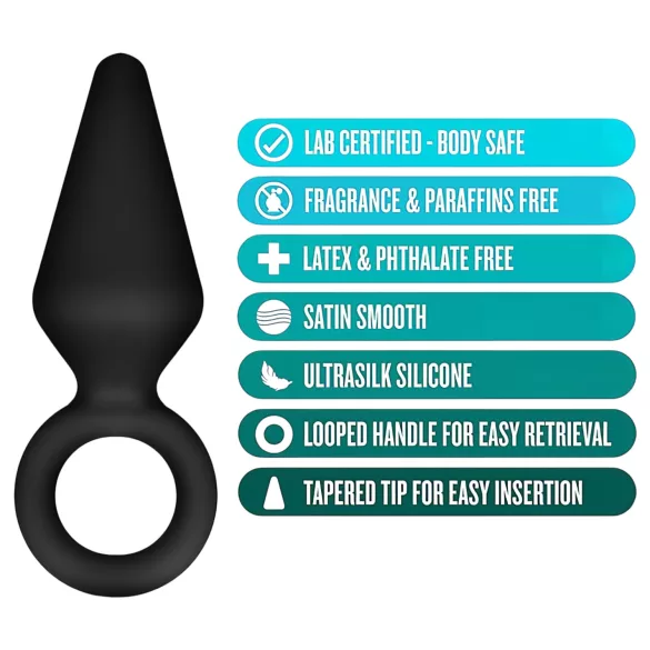 Anal Adventures Platinum S - anale plug (zwart) - klein