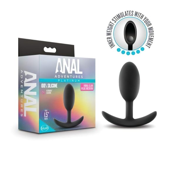 Anal Avonturen Platinum M - zwarte anale plug (medium)