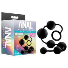Anal Adventures - anale dildo met ribbels - zwart