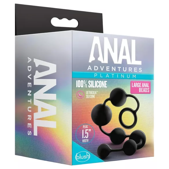 Anal Adventures - anale dildo met ribbels - zwart