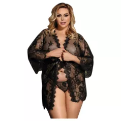   Subblime Queen Plus - dames kimono set - kant - zwart - XL-2XL