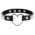 Coquette – Choker met strassteentjes en hartvormige hanger (zwart)