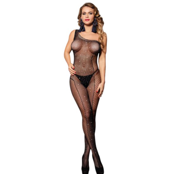 Subblime 952037 - net catsuit met strass steentjes - zwart - S-L