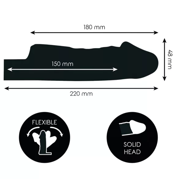 Addicted Toys - penisomhulsel met eikelring - 22 cm (transparant)