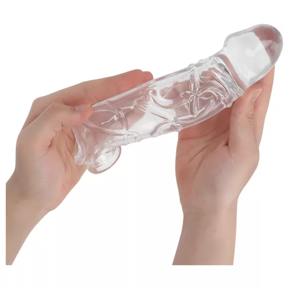 Addicted Toys - penisomhulsel met eikelring - 22 cm (transparant)