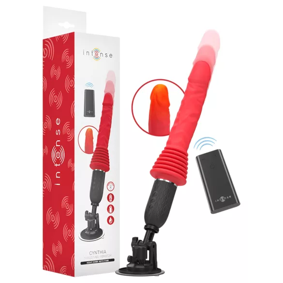 Intense Cynthia - dildo vibrator met zuignap - stootfunctie - rood