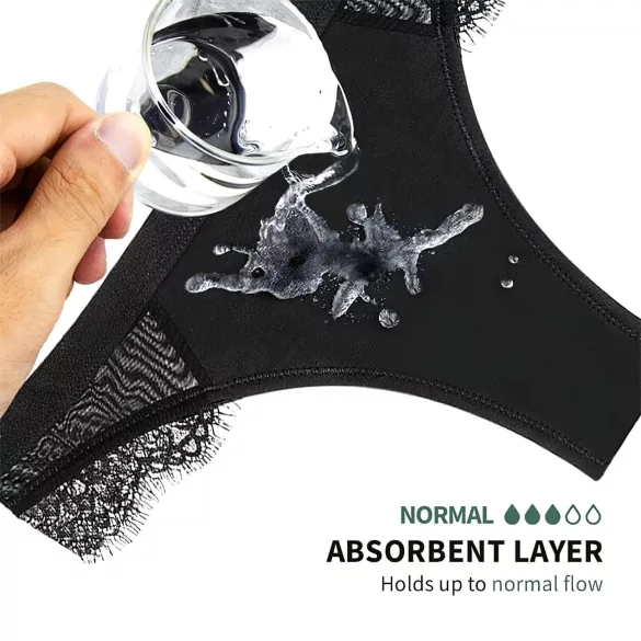 Adalet Flora Normal - menstruatie onderbroek - zwart - M