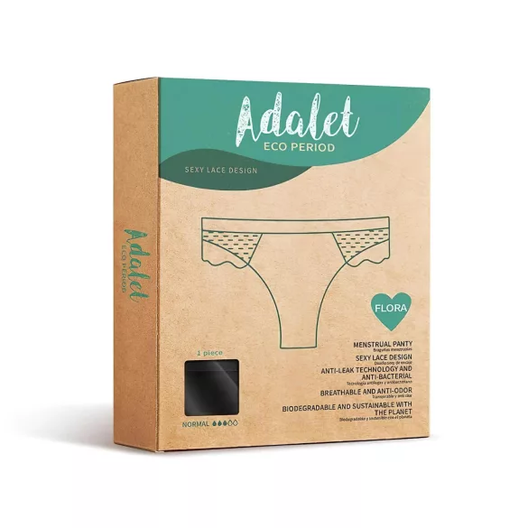 Adalet Flora Normal - menstruatie onderbroek - zwart - M