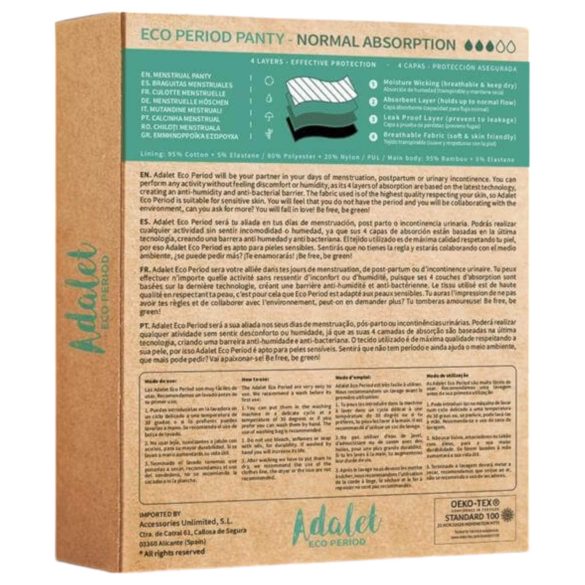 Adalet Ocean - menstruatieondergoed (zwart) - M