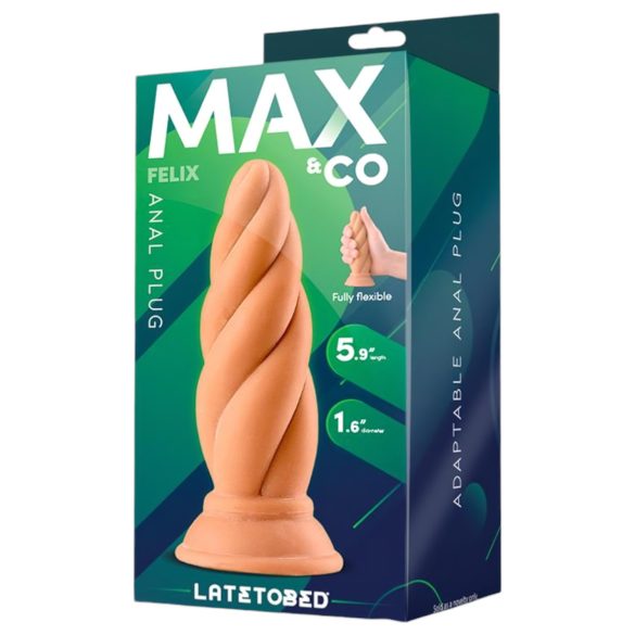 Max & Co Felix - anale plug - schroefvorm - 15cm - huidskleur