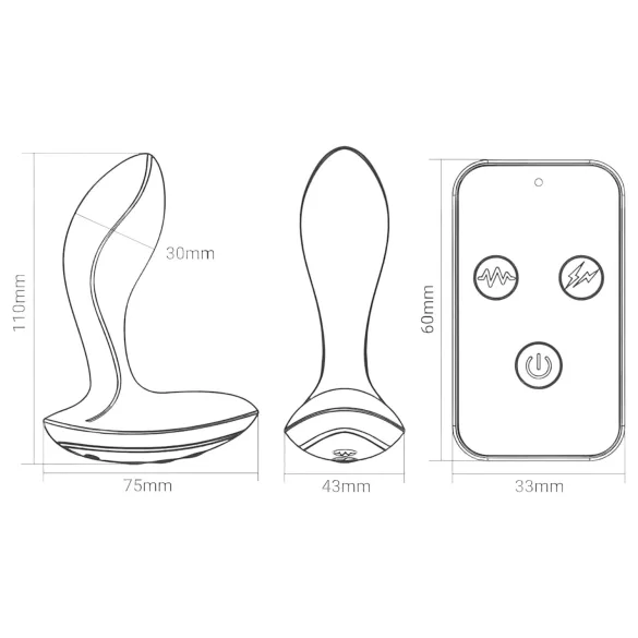 INTOYOU Herrules - elektro anaal vibrator - zwart
