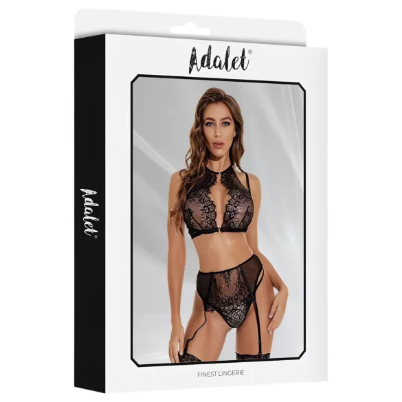 Adalet Evelyn - lingerie set 3-delig - kant - zwart