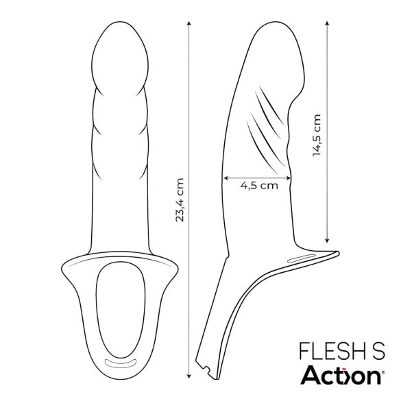 Action StrapOn S - strap-on dildo hol - natuurlijk