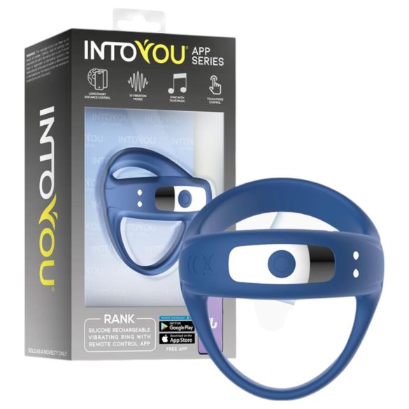 INTOYOU - slimme vibrerende penis- en teeltring (blauw)