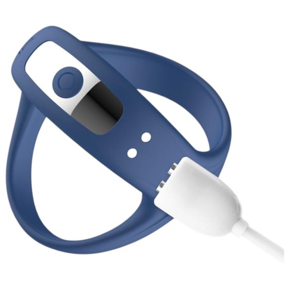 INTOYOU - slimme, vibrerende penis- en teelbalring (blauw)