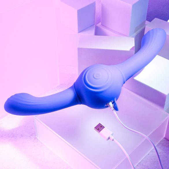 Evolved - dubbele vibrator met trilfunctie - oplaadbaar - paars