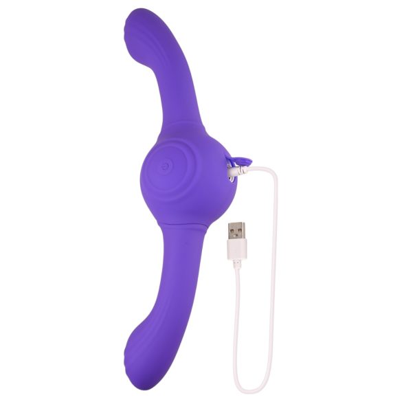 Evolved - dubbele vibrator met trilfunctie - oplaadbaar - paars