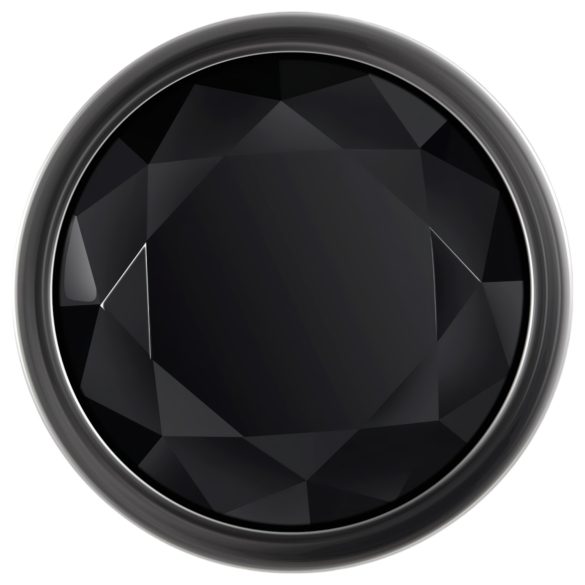 Evolved Black Gem - metalen anaalplugset met zwarte steen (zilver)
