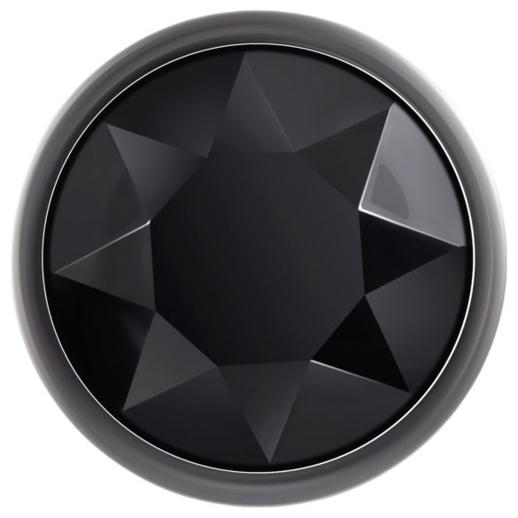 Evolved Black Gem - metalen anaalplugset met zwarte steen (zilver)