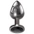 Evolved Black Gem - metalen anale plugset met zwarte edelsteen (zilver)