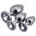 Playboy anaal plug set - 3-delig (zilver)