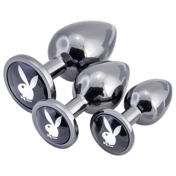 Playboy anaal plug set - 3-delig (zilver)