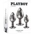 Playboy anaal plug set - 3-delig (zilver)
