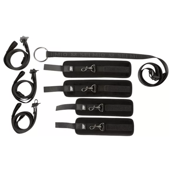 Sei Mio - bondage set voor bed - verstelbaar - zwart