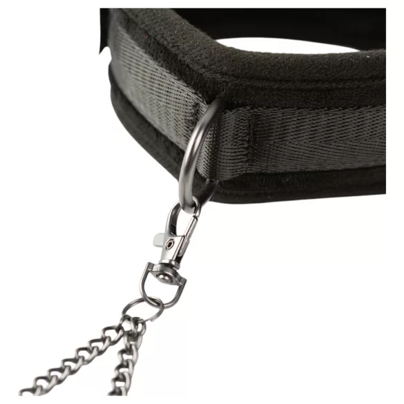 Sei Mio - halsband met tepelklemmen - zwart