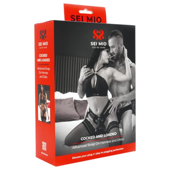 Sei Mio - verstelbare strap-on dildo - 15 cm (zwart)