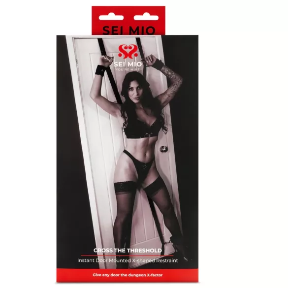 Sei Mio - bondage kruis voor deur - verstelbaar - zwart
