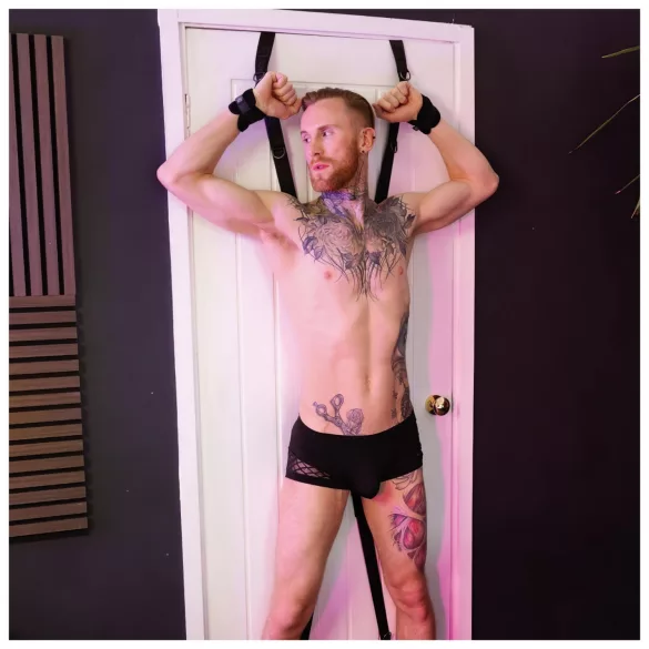 Sei Mio - bondage kruis voor deur - verstelbaar - zwart