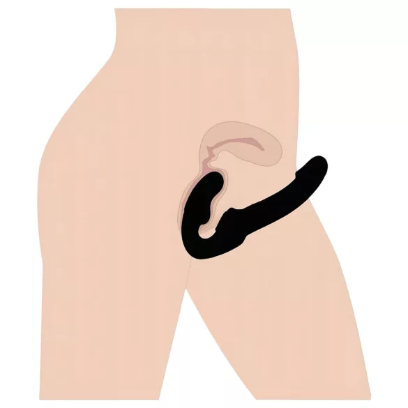 Strap U Revolver - dildo zonder harnas - zwart