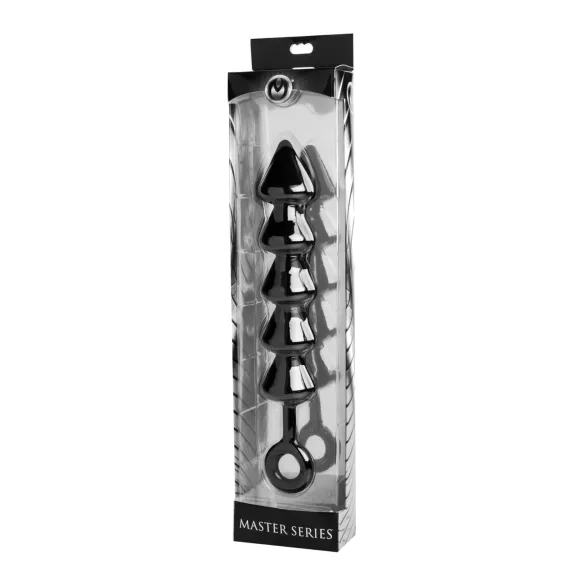 XR Brands - Spades - geribbelde anale dildo (zwart)