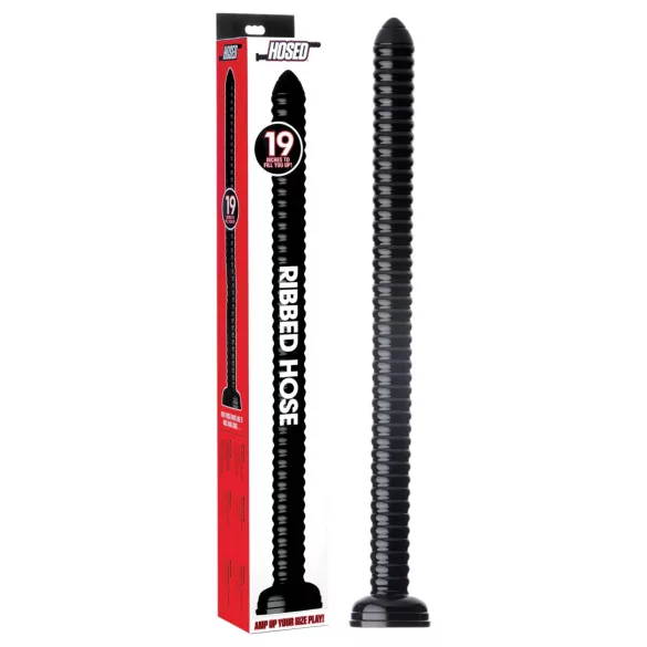 HOSED - anale dildo met zuignap - geribbeld - zwart