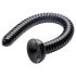 HOSED Geribbelde Slang 19 - zuignap anaal dildo (zwart)