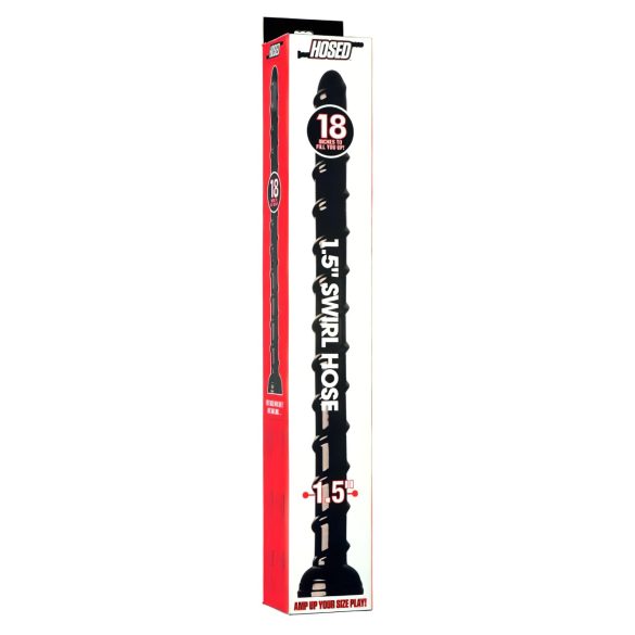 Gegolfde Anale Slang Dildo 18 - zwart