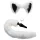 TAILZ - fox staart buttplug met diadeem - zwart/wit
