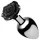 Booty Sparks Black Rose - aluminium anaal plug (zilver-zwart)