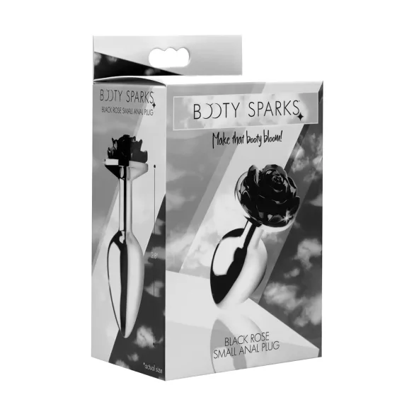 Booty Sparks Black Rose - aluminium anaal plug (zilver-zwart)