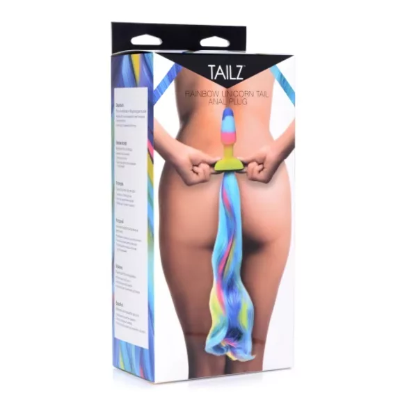 TAILZ - unicorn staart anaalplug - siliconen - regenboog